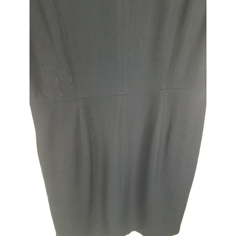Theory Women's Sz. 10 Navy Blue Short Sleeve 1/4 Zip Sheath Dress - Picture 7 of 8